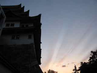 夕空と名古屋城のシルエットがとてもきれいでした。